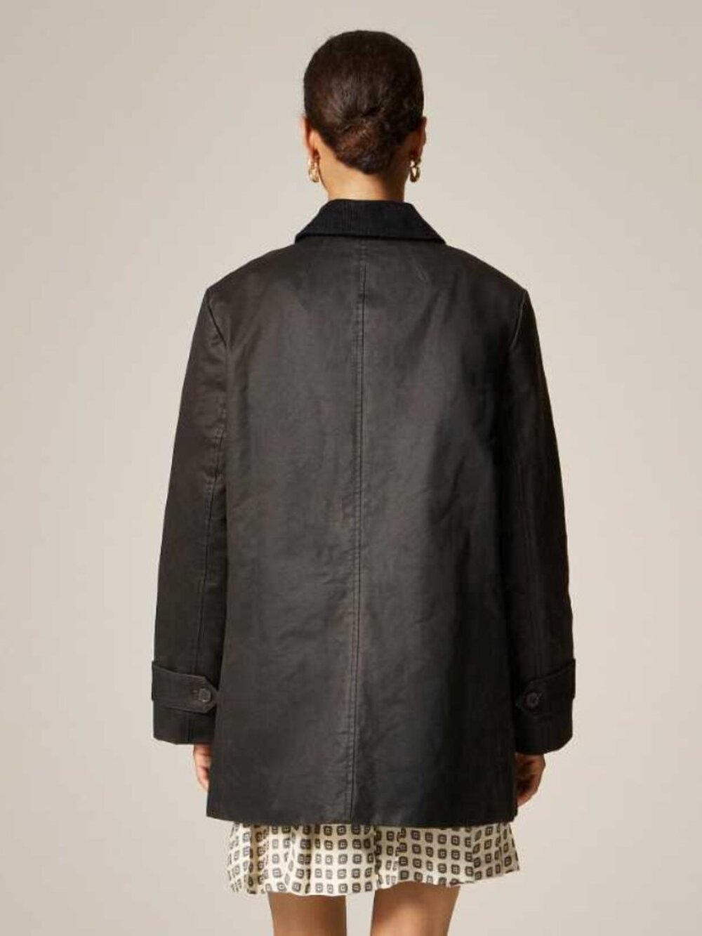 New XL J.Crew coated barn jacket with quilted lining Washed Black Grey coat - Picture 2 of 11